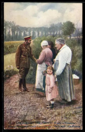 AK König Georg V. von England unterhält sich mit Zivilisten