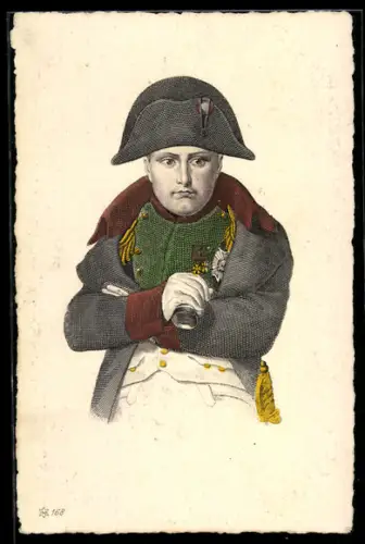 AK Napoleon mit Ordenspange und Fernglas