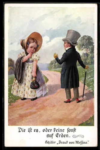 AK Die ist es, oder keine sonst auf Erden, Schiller Braut von Messina