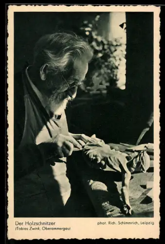 AK Oberammergau, Passionsspiele, Der Holzschitzer, Tobias Zwink