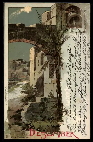 Künstler-AK T.Guggenberger: Allegorie, Dezember, Geburt Jesu