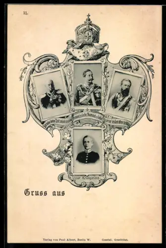 AK Bildnisse Kaiser Wilhelm I. und Friedrich Wilhelm III. von Preussen
