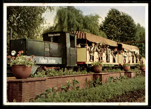 AK Essen, Grugabahn mit der Lokomotive Fleissiges Lieschen, Kleinbahn