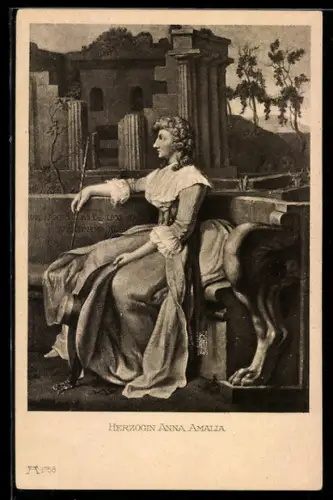 Künstler-AK Goethes Freundinnen, Herzogin Anna Amalia