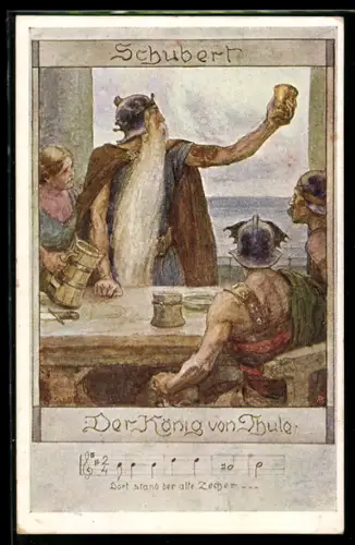 AK Germanenkult, Lied Der König von Thule von Schubert