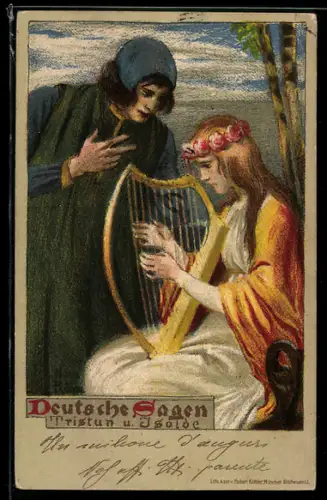 Künstler-AK sign. Röhm: Deutsche Sagen, Tristan u. Isolde