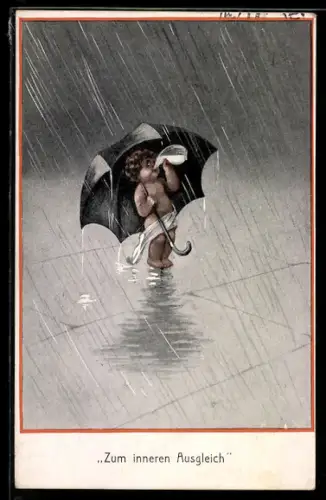 AK I don`t care if it`s wet..., Putte unterm Regenschirm