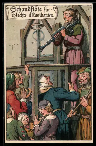 AK Mann wird öffentlich bestraft, Schandflöte für schlechte Musikanten, Jura