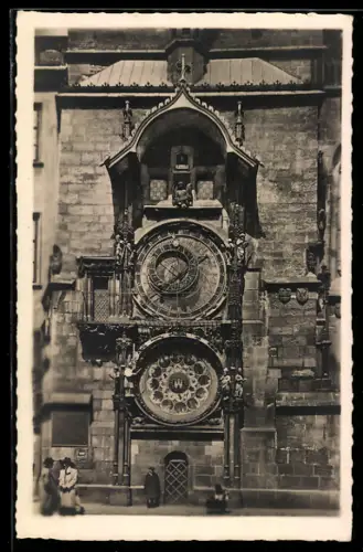 AK Prag, Rathaus-Uhr, Kunstuhr