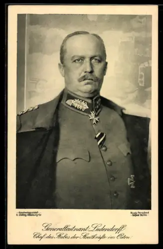AK Generalleutnant Erich Ludendorff in Uniform