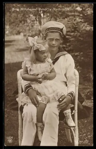 AK Kronprinz Wilhelm von Preussen & Prinzessin Alexandrine