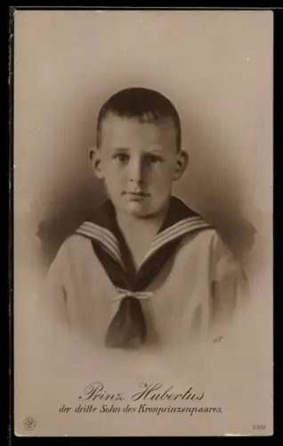 AK Porträt Prinz Hubertus von Preussen im Matrosenanzug