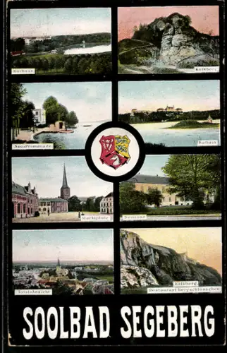 AK Segeberg, Kurhaus, Kalkberg, Marktplatz, Seminar, Totalansicht des Ortes