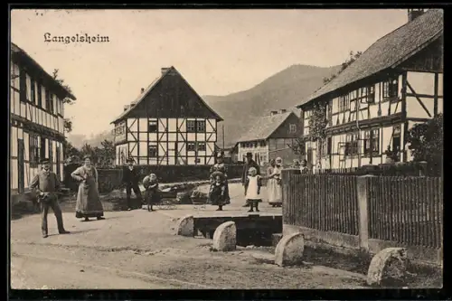 AK Langelsheim, Fachwerkhäuser im Ort