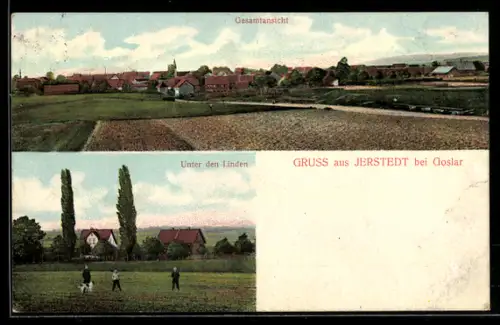 AK Jerstedt bei Goslar, Gesamtansicht des Ortes, Unter den Linden