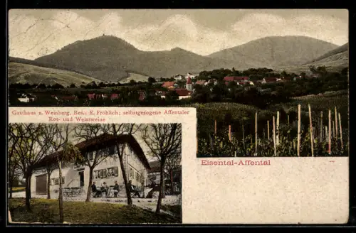 AK Eisental-Affental, Totale des Ortes, Gasthaus zum Weinberg, Bes. E. Fröhlich