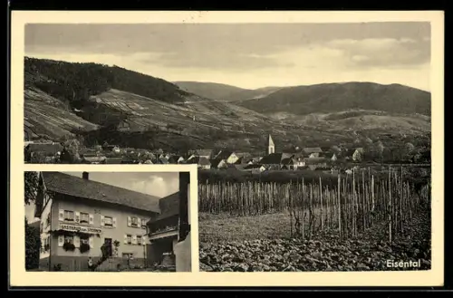 AK Eisental, Gasthaus zum Sternen, Teilansicht mit Kirche