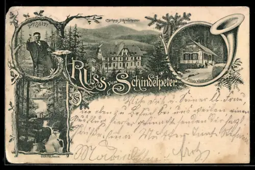 AK Gertelbach, Gasthaus & Kurhaus Schindelpeter, Filiale Waldhorn
