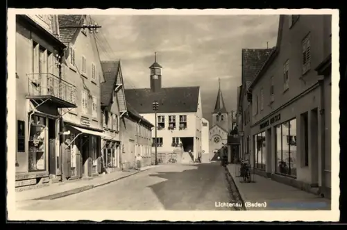 AK Lichtenau, Strassenpartie mit Geschäften