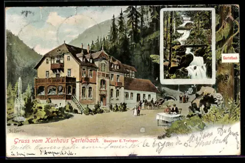 Künstler-AK Bühlertal, Kurhaus Gertelbach, Gertelbach