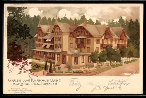Künstler-AK Carl Münch: Bühl, das Kurhaus Sand