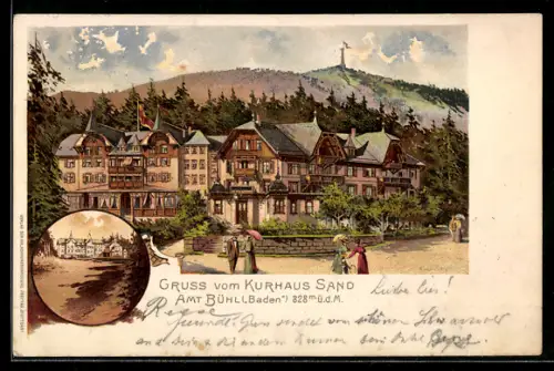 Künstler-AK Theodor Guggenberger: Bühl-Sand (Baden), Kurhaus