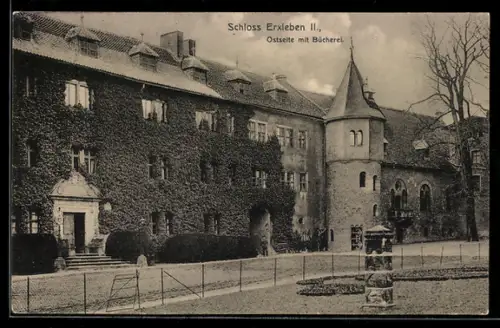 AK Schloss Erxleben, Ostseite mit Bücherei