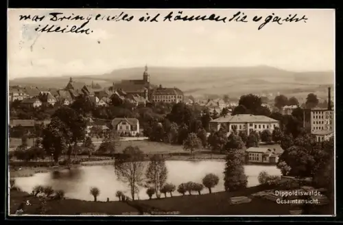 AK Dippoldiswalde, Gesamtansicht des Ortes