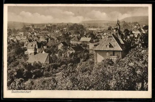 AK Stadtoldendorf, Ortsansicht mit Wohnhäusern