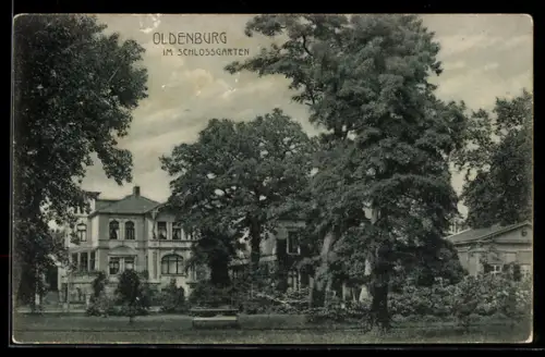 AK Oldenburg, Partie im Schlossgarten