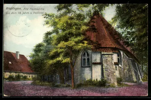 AK Bispingen, Alte Heidekirche aus dem 18. Jahrhundert, Pastorat