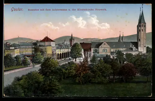 AK Goslar, Rosentor, Achtermann, Klosterkirche Neuwerk