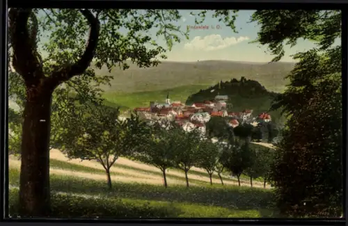 AK Lindenfels i. O., Durchblick zum Ort