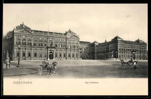 AK Würzburg, Kgl. Residenz mit Vorplatz
