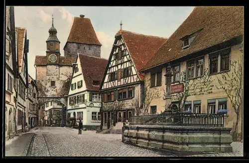 AK Rothenburg o. T., Rödergasse mit Markusturm