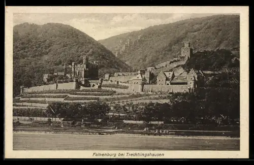 AK Trechtingshausen, Blick zur Falkenburg