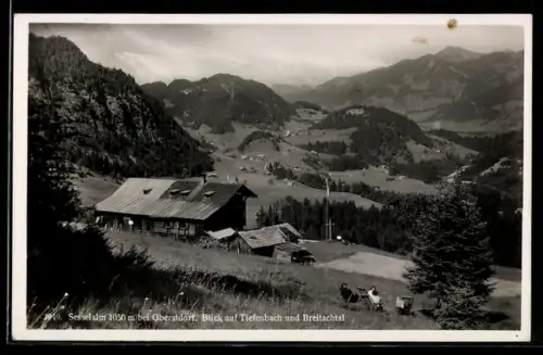 AK Oberstdorf /Tiefenbach, Sesselalpe mit Blick ins Breitachtal