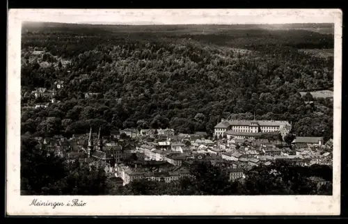 AK Meiningen in Thür., Ortsansicht aus der Vogelschau