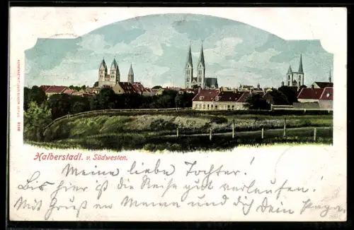 AK Halberstadt, Ansicht von Südwesten