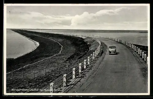 AK Husum, Strasse auf dem Damm