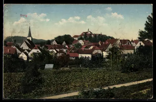 AK Iburg, Ortsansicht mit Kirche
