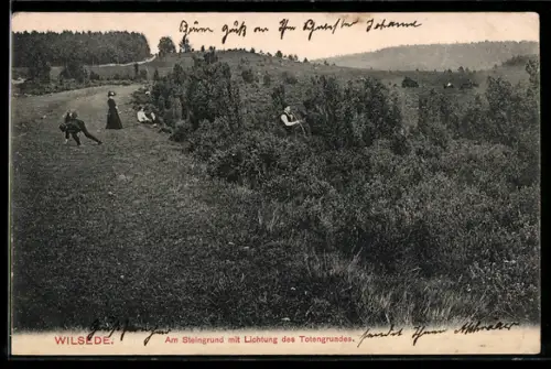 AK Wilsede, Am Steingrund mit Lichtung des Totengrundes