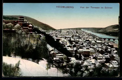 AK Heidelberg, Von der Terrasse im Schnee