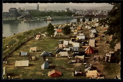 AK Koblenz am Rhein, Campingplatz Deutsches Eck