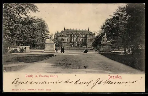 AK Dresden, Palais im Grossen Garten