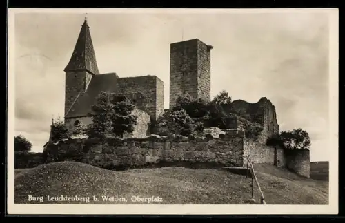 AK Leuchtenberg b. Weiden, Burgruine mit Kirche