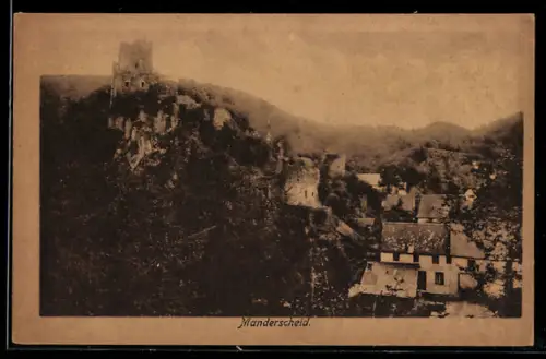 AK Manderscheid, Burgruine, Ortsansicht