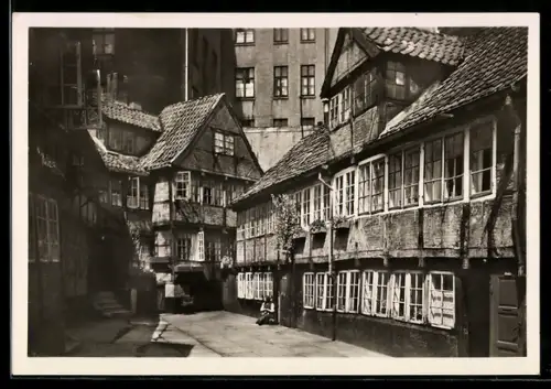 AK Alt-Hamburg, Schulgang 8, Fachwerkhäuser