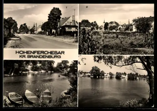 AK Hohenferchesar /Brandenburg, Dammstrasse, Kiesloch, Blick zum Zeltplatz