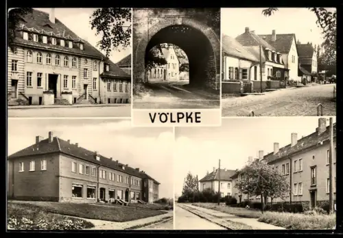 AK Völpke, Polytechnische Oberschule, Eisenbahnunterführung, Bahnhofstrasse
